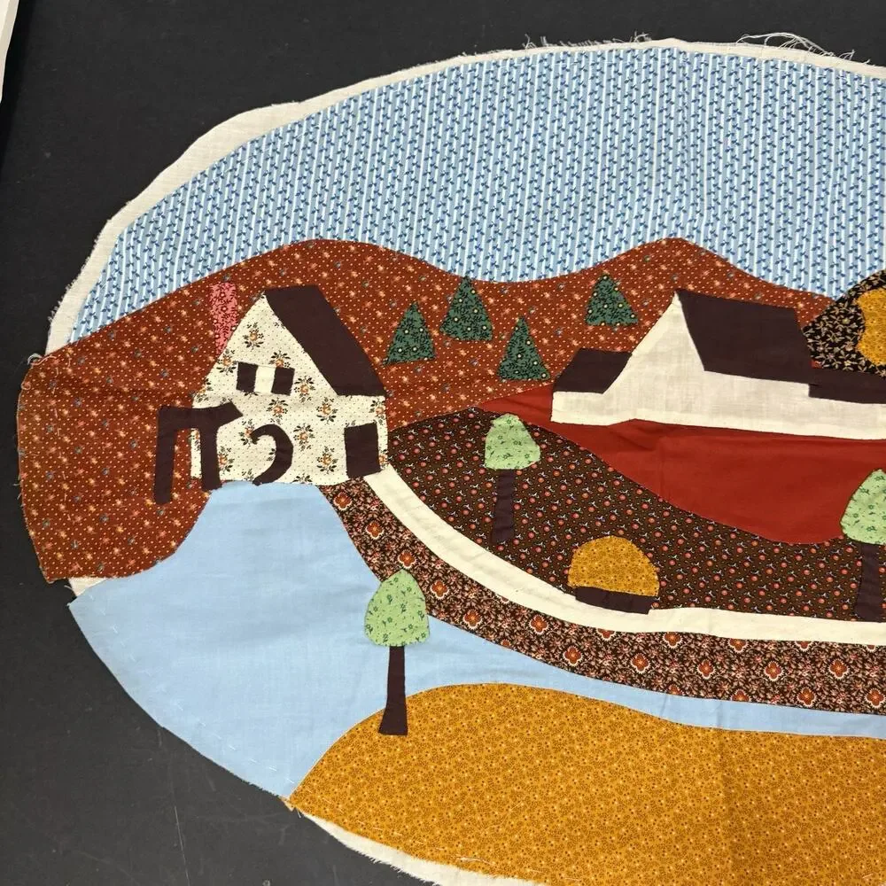 Farm Appliqued Quilted Wall Hanging Unframed 28